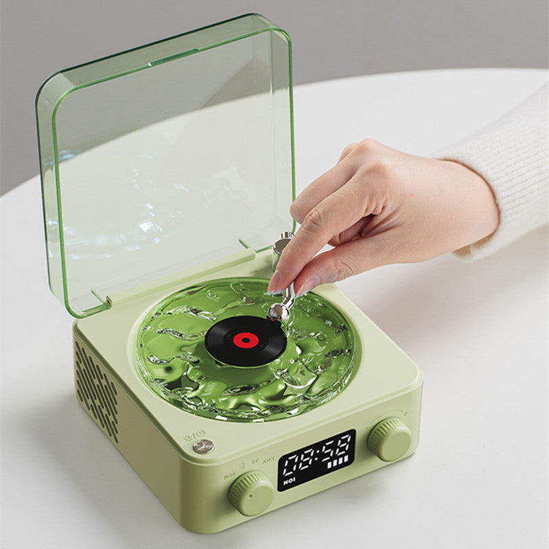 Retro Turntable Speaker with Bluetooth, Stereo Sound & RGB Projection Lamp
